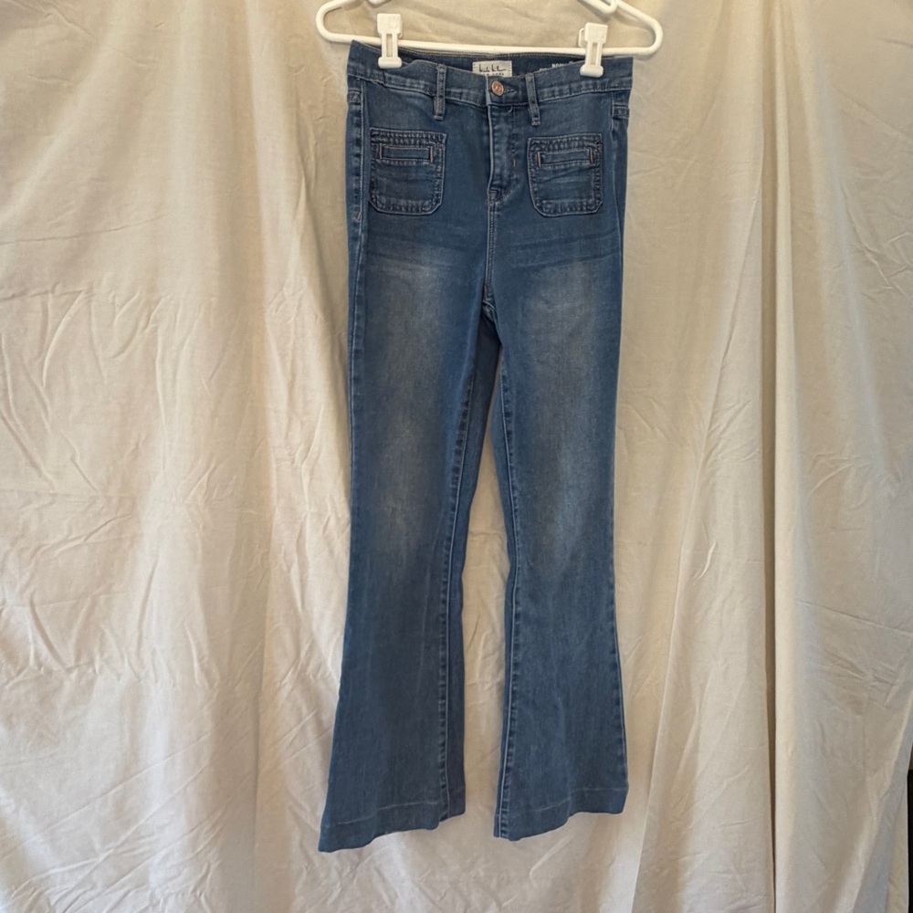 Nicole Miller Super High Rise Flare Midwash 4